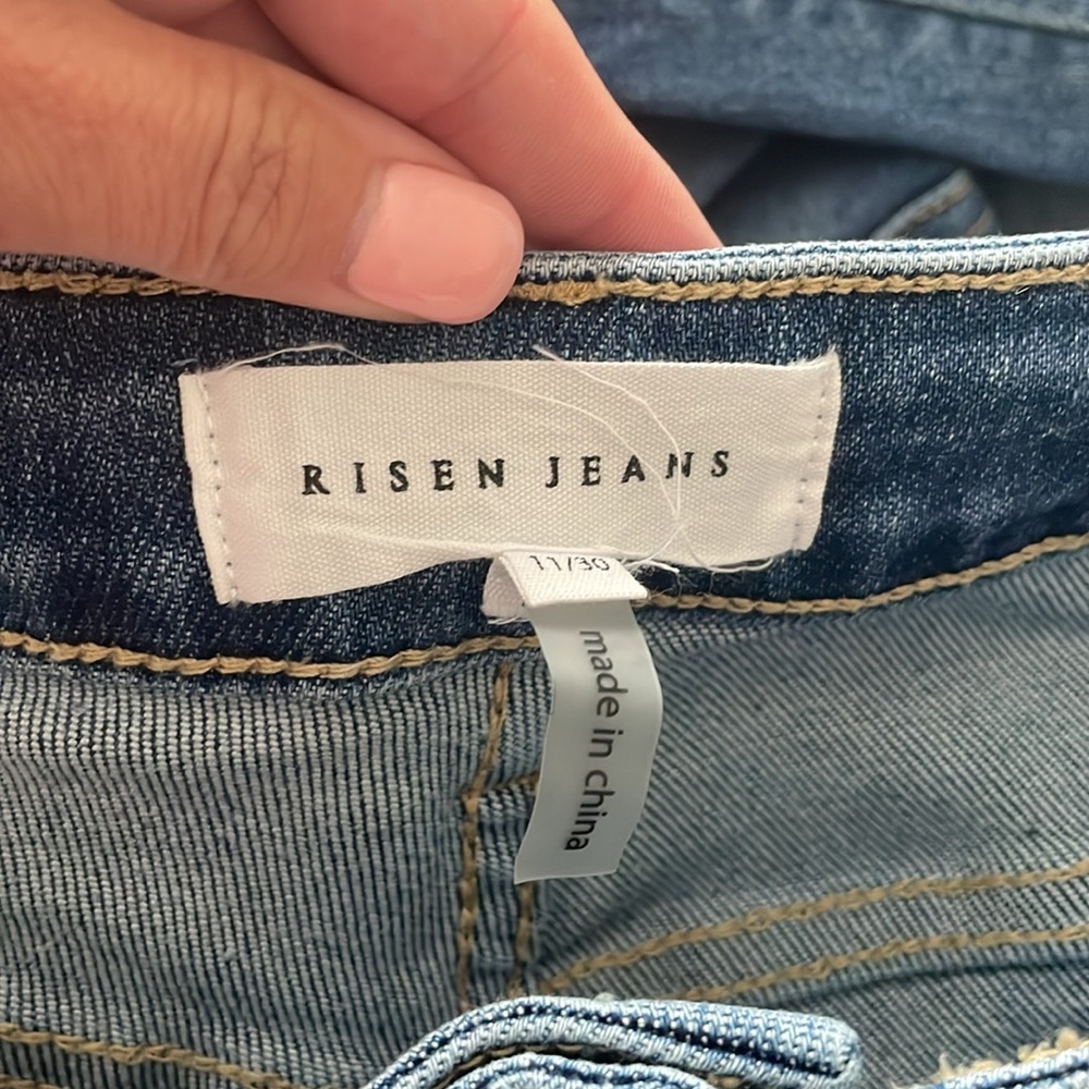 Risen Medium Washed Distressed Risen Jeans - image 5